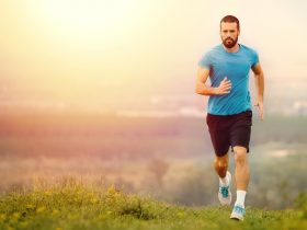 healthy man who uses Progentra taking a run outdoors